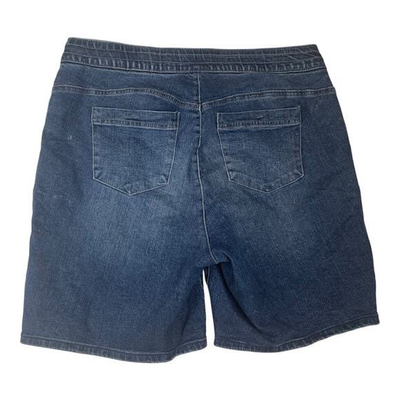 Democracy women's size 16 W Blue Relaxed Fit Jean Shorts slimming pull on - Picture 2 of 9